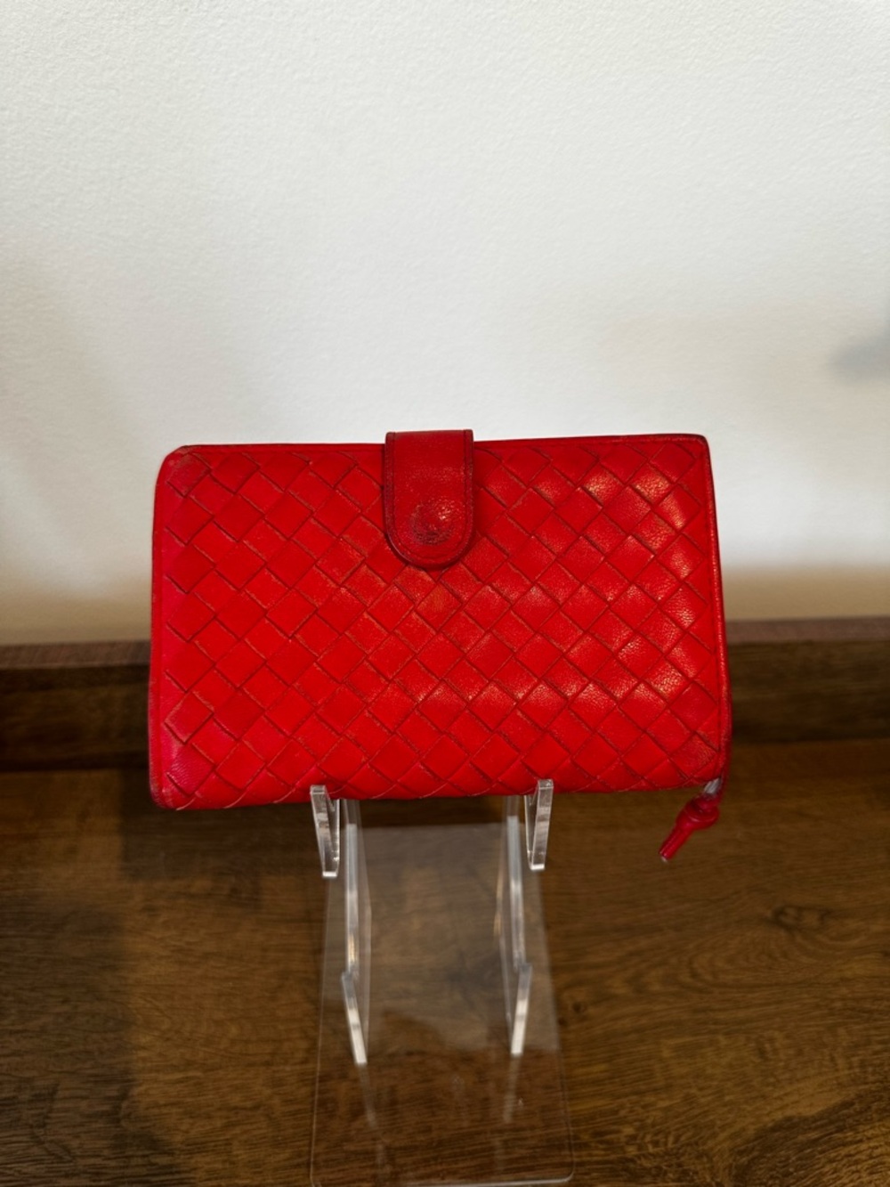 Bottega Veneta Wallet Intrecciato Red